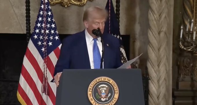 [Watch] Trump highlights key issues at Mar-a-Lago press briefing including IVF and spending waste