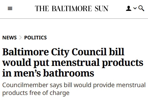 Taxpayers Foot Bill For Tampons in Baltimore Men’s Rooms